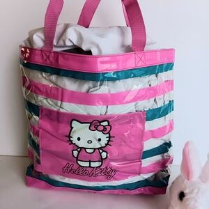 Hello Kitty Pink Striped Tote Bag